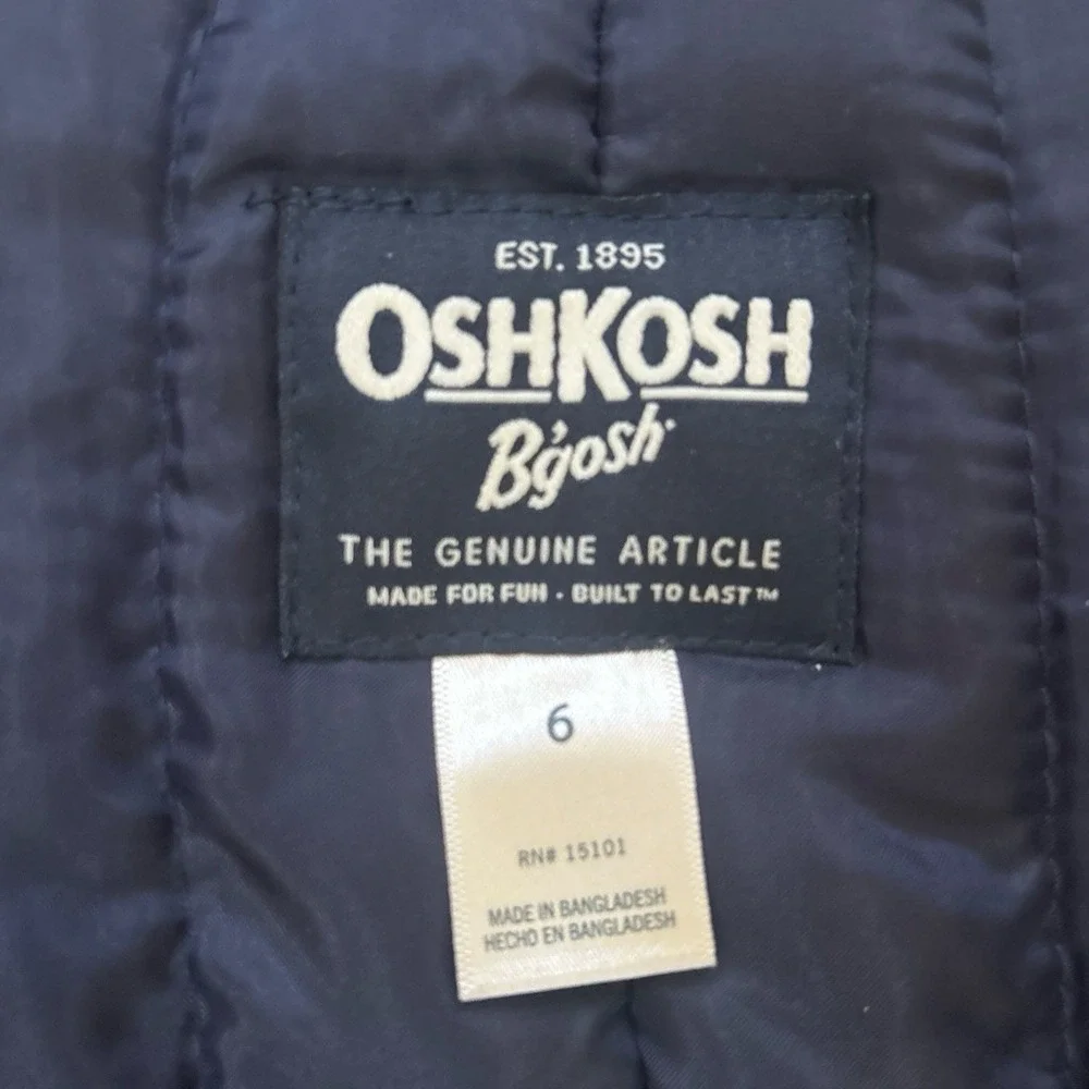 OshKosh B'Gosh Kids Snow Bib Overalls Blue‎ Ski Pants Unisex Winter Suit Size 6